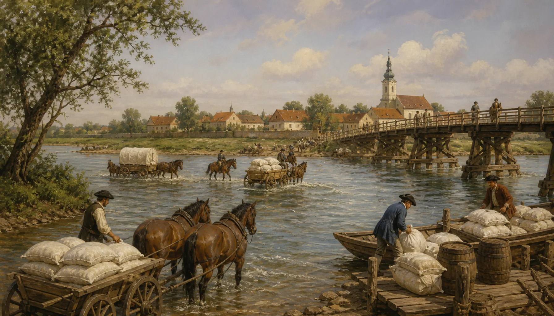 The ford, the bridge and the salt