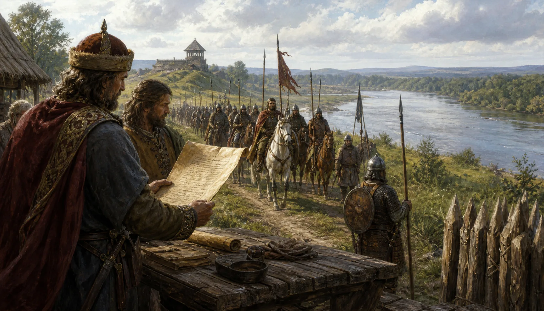 A charter, and a guarded march