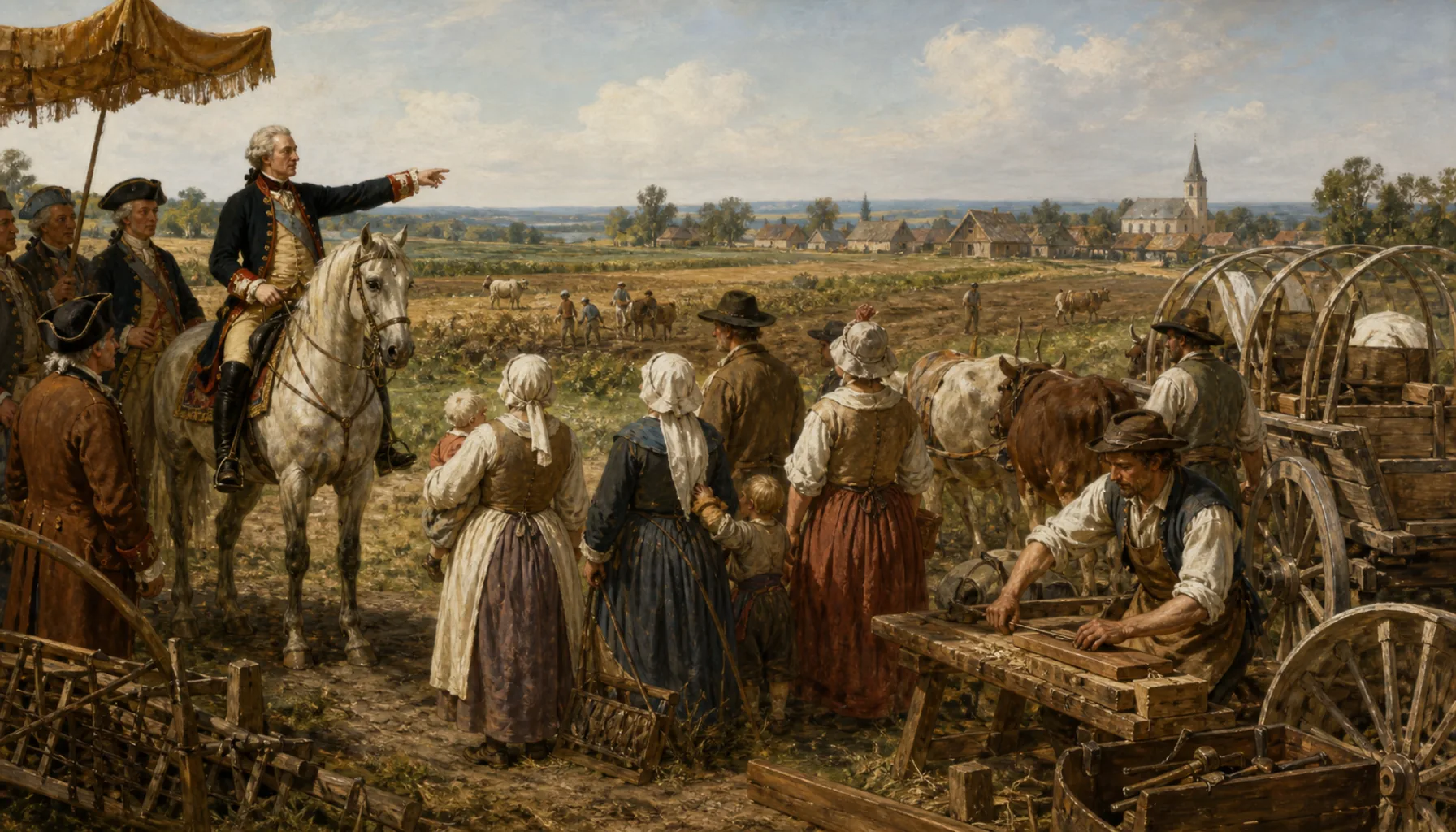 The emperor sends farmers