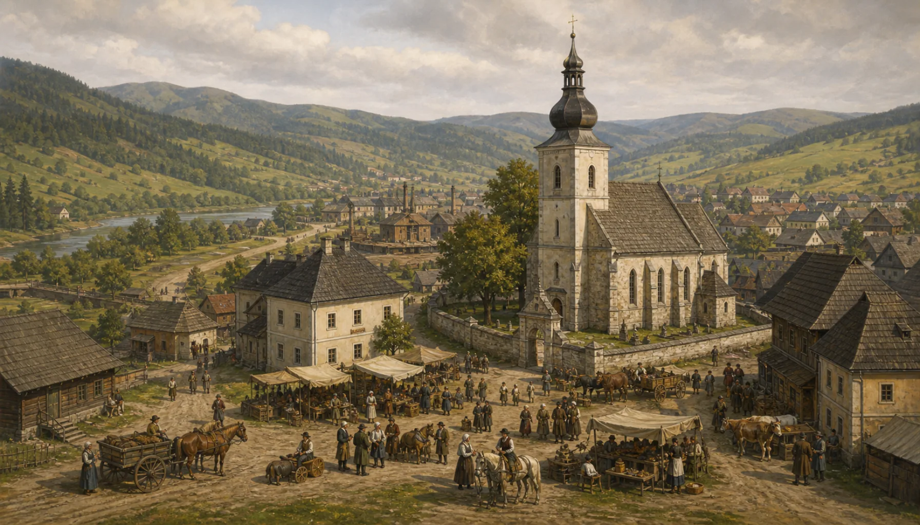 A parish, a stone church and a market