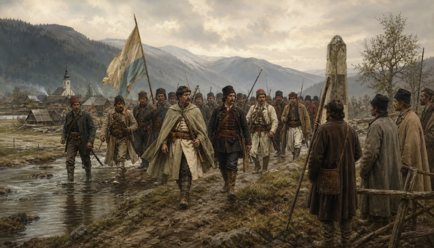 The volunteers come over the border
