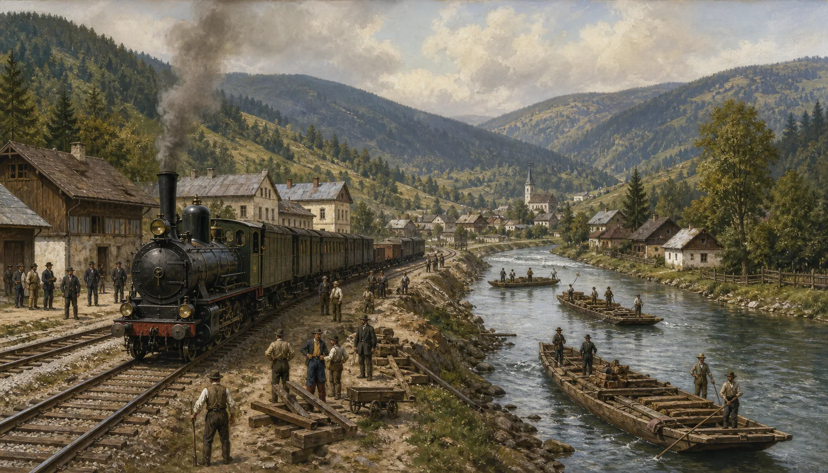 The railway, and the boats