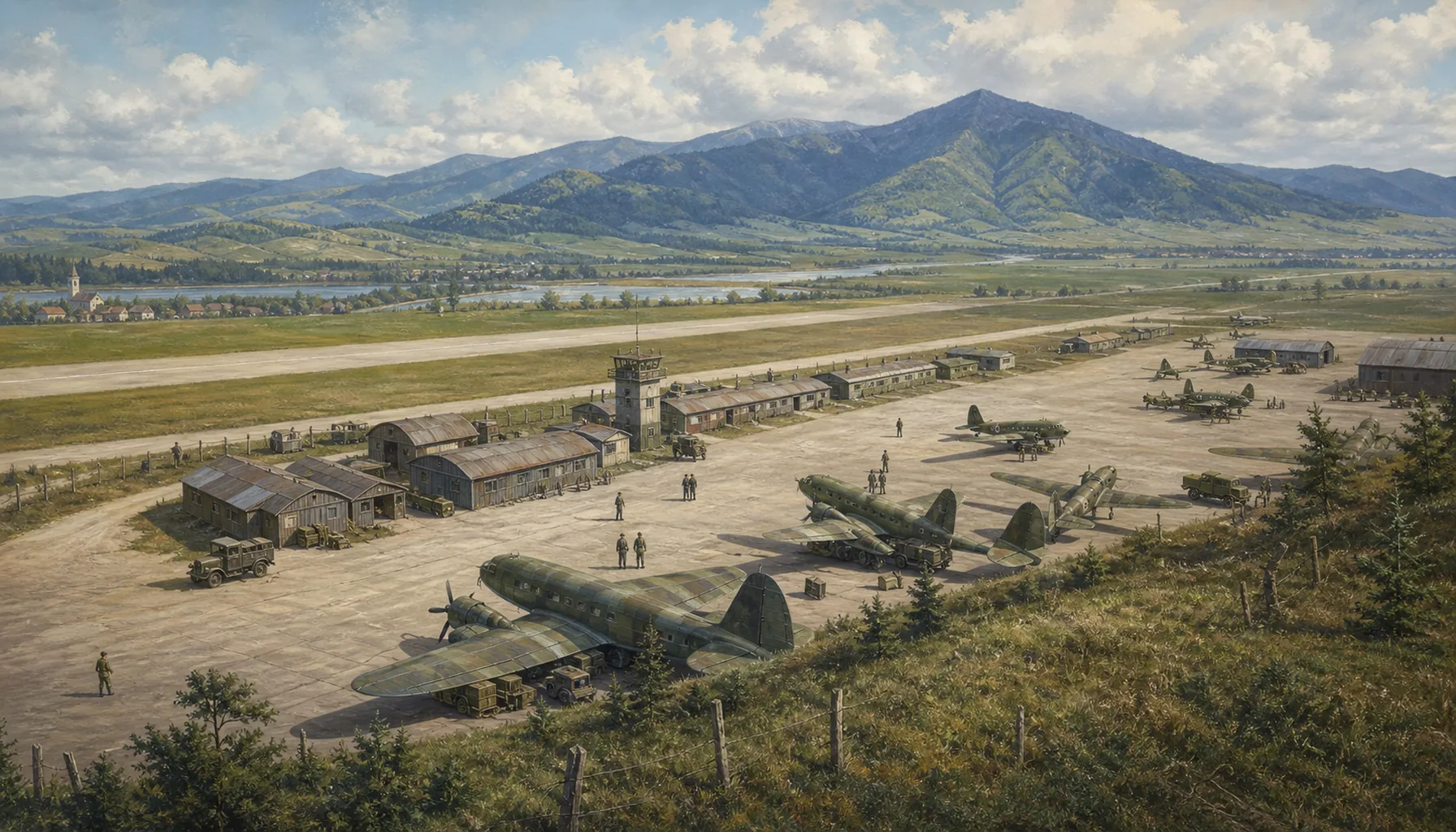 The airfield at Mokraď