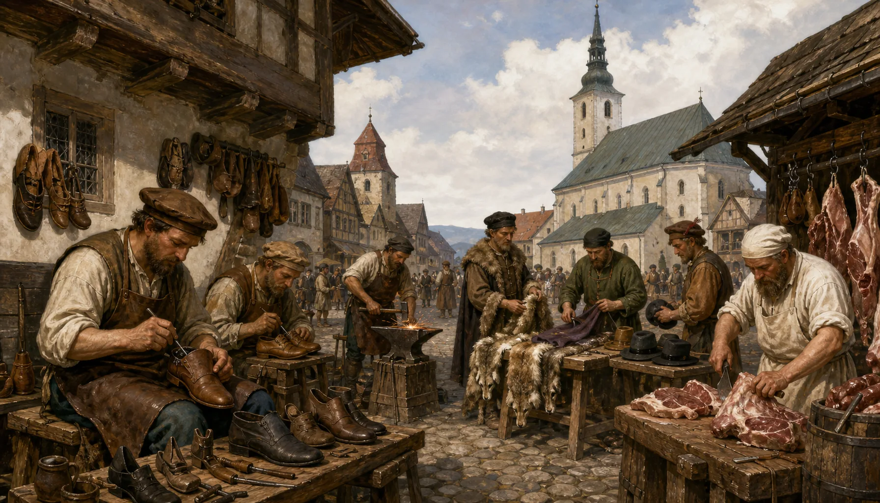 Guilds, and a church that changed sides