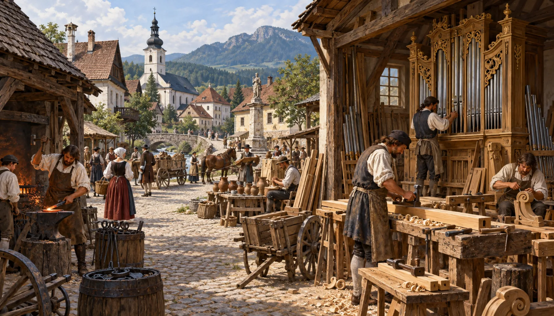 A town of craftsmen, and an organ workshop