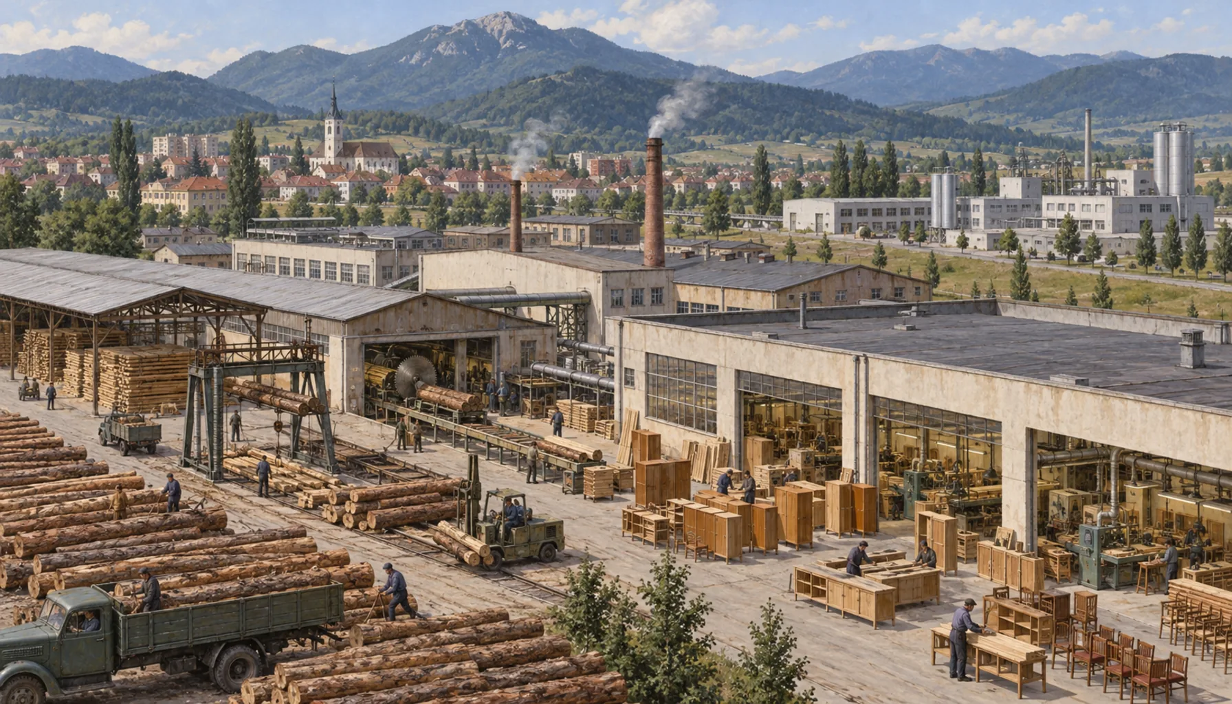 Town status, and furniture