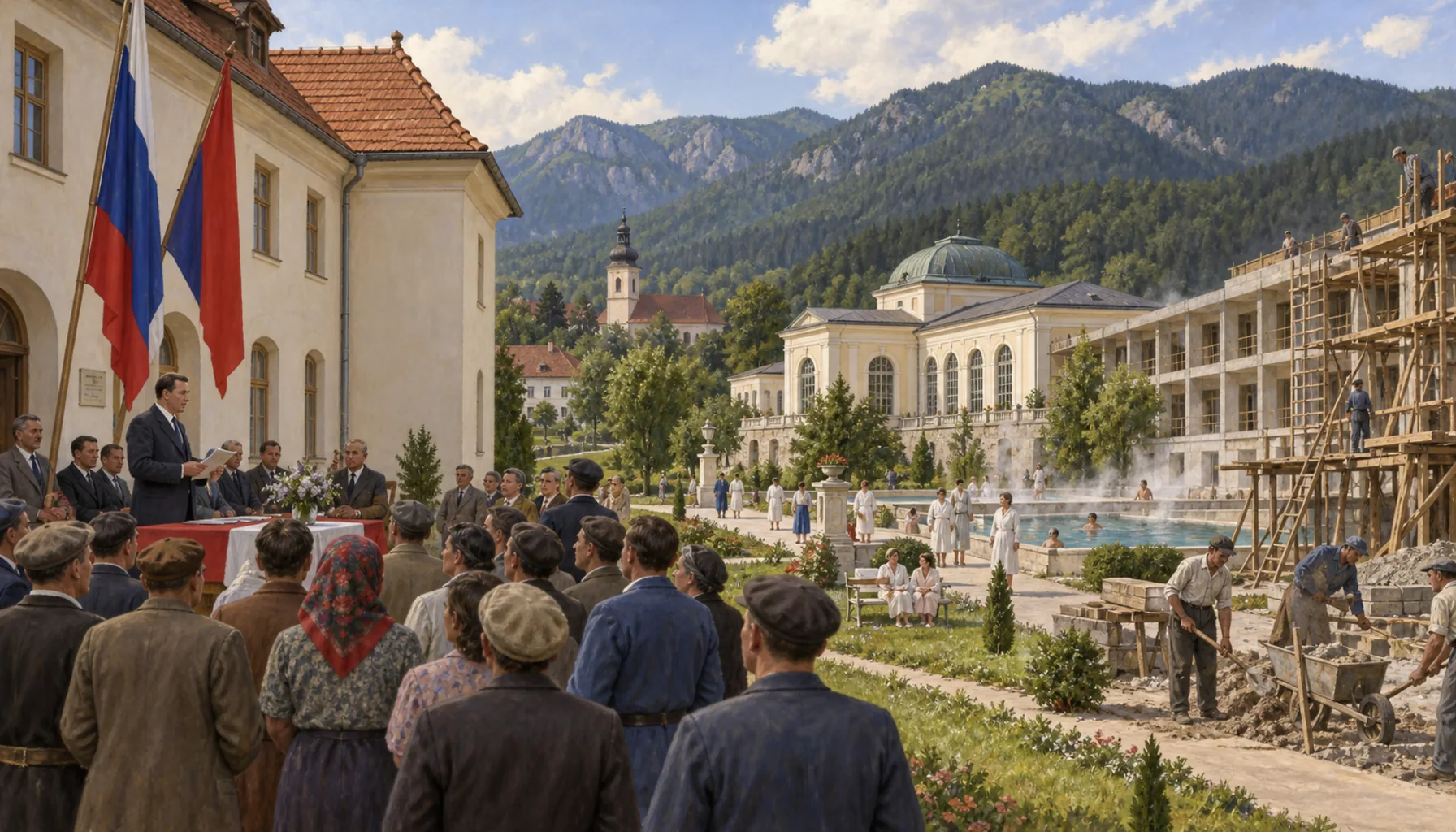 Its own council, and a spa for workers