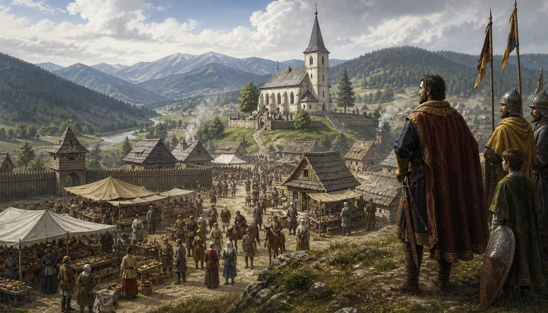 Town rights, a parish church, and a lord on a hill