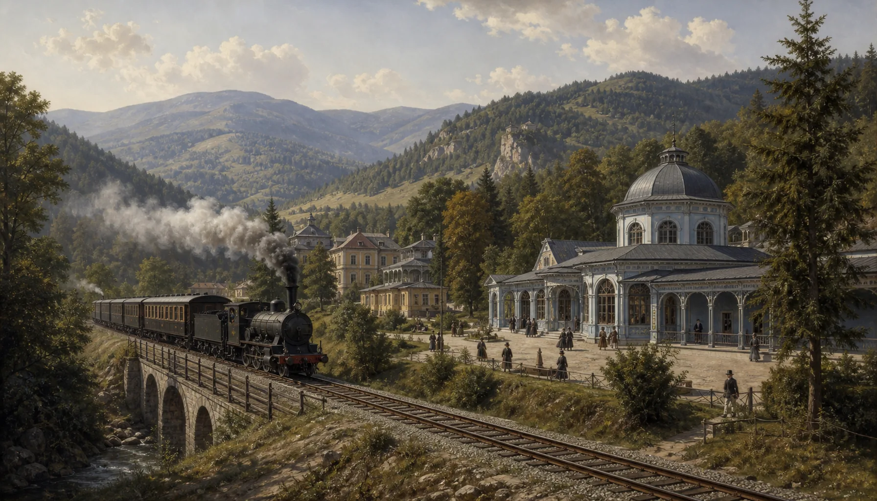 The railway, and the Blue Bath