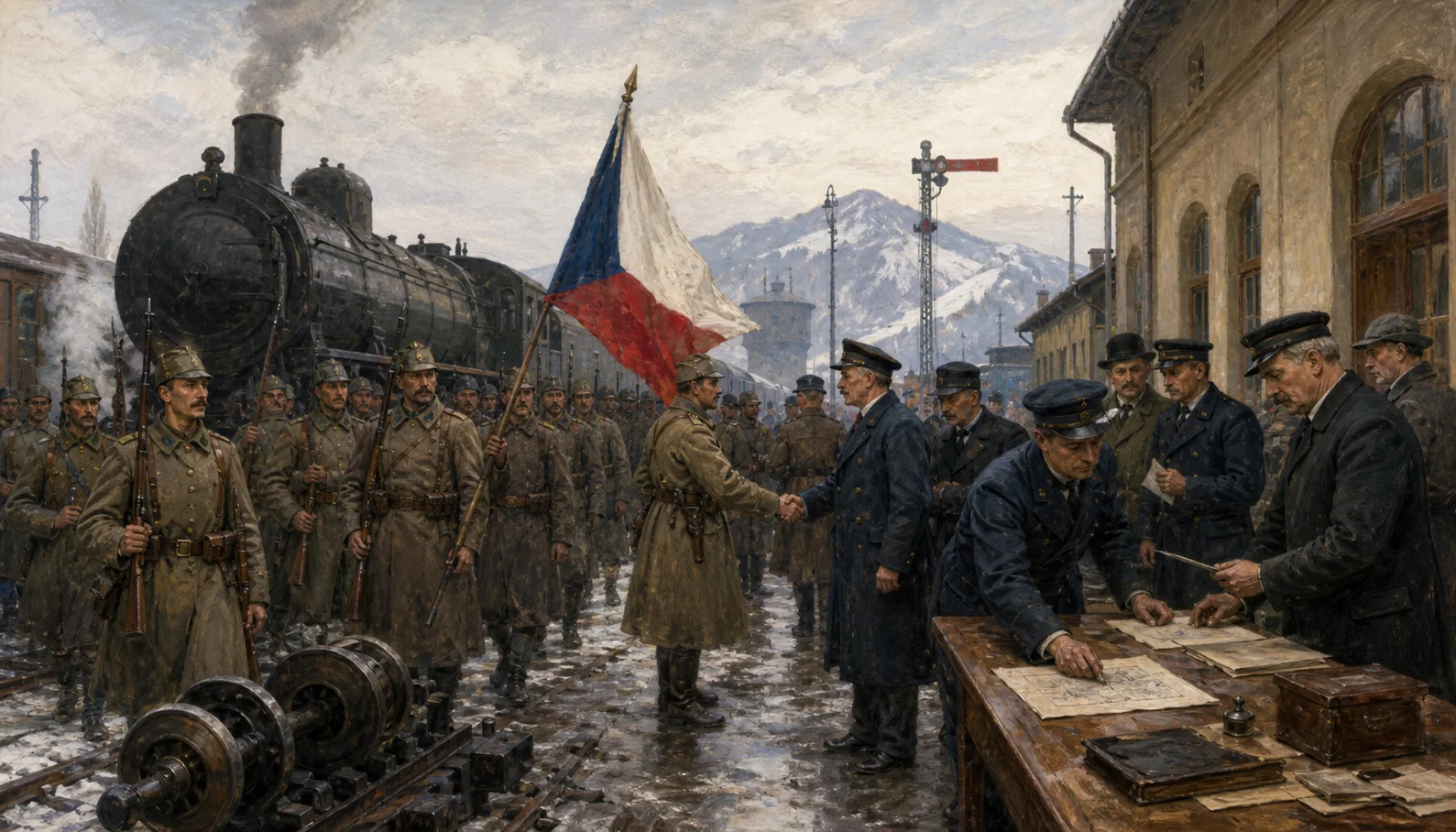 Czechoslovak railwaymen move in