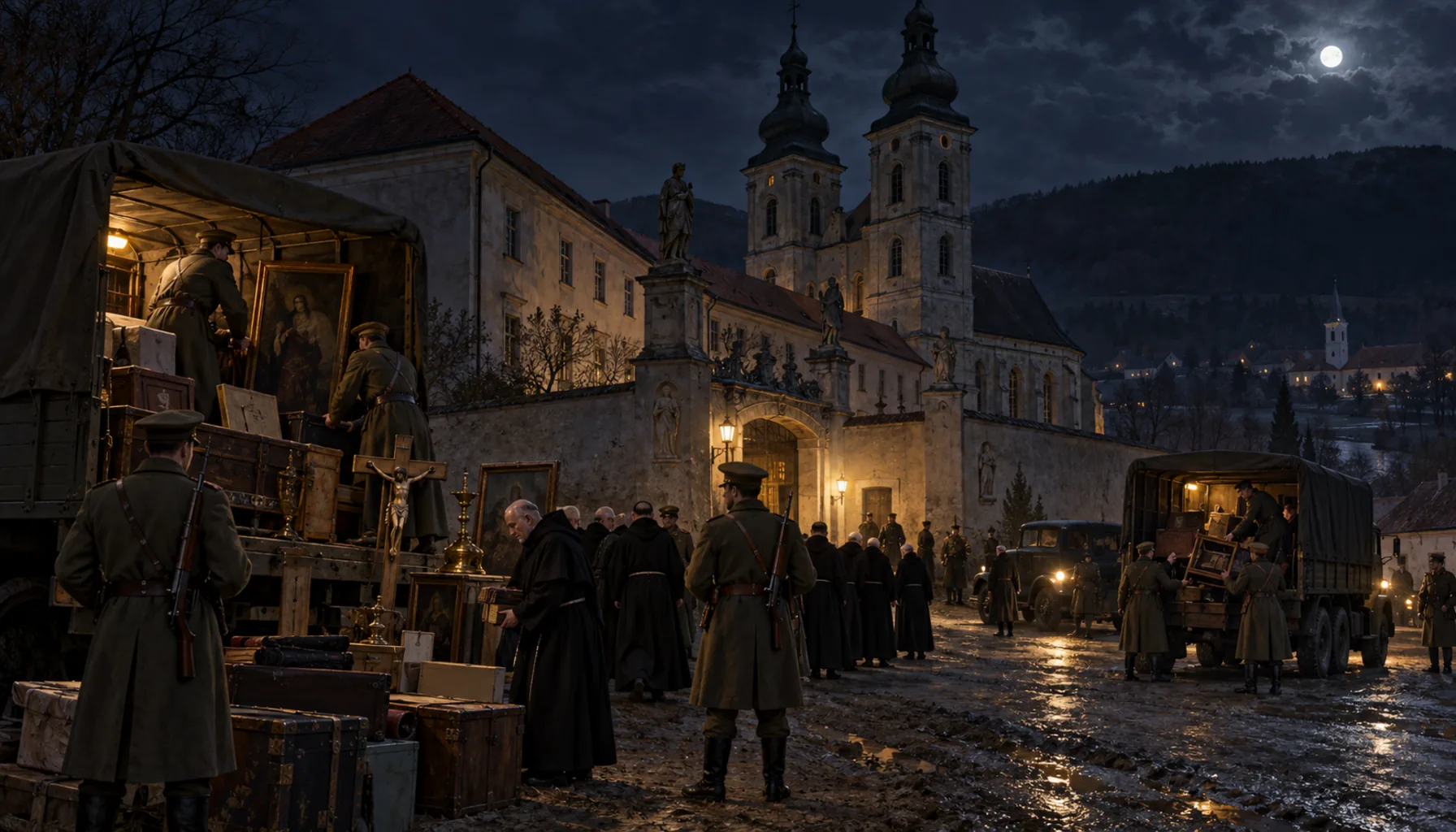One night, and every monastery is empty