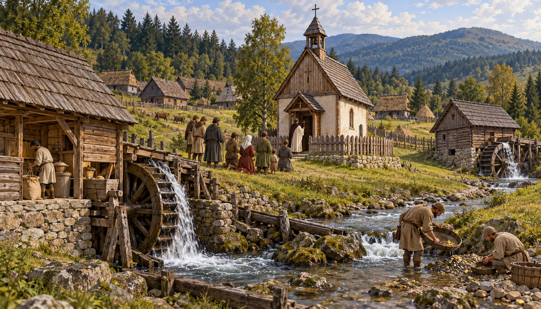 A chapel, two mills and a little gold