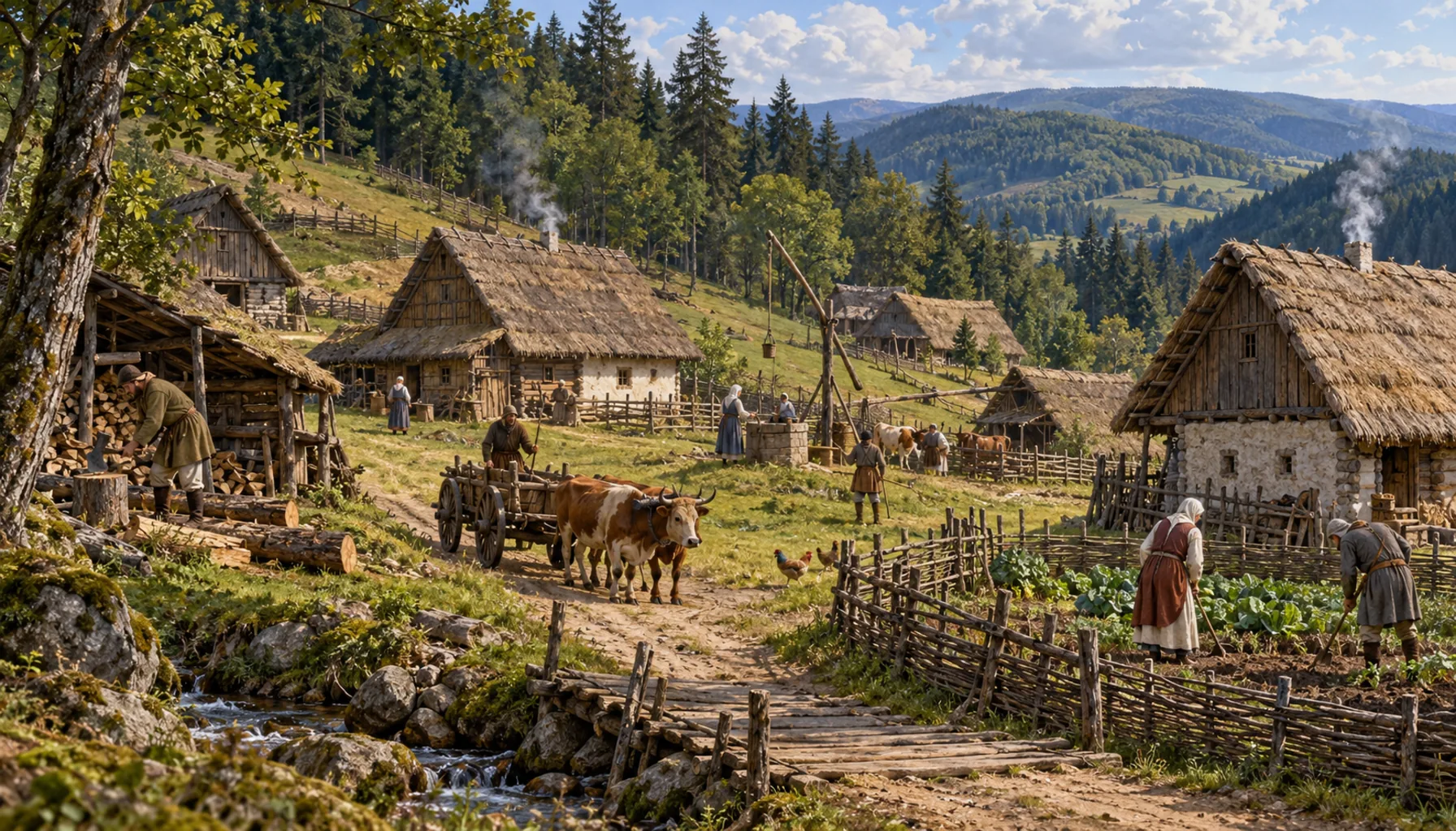 A daughter village in the woods
