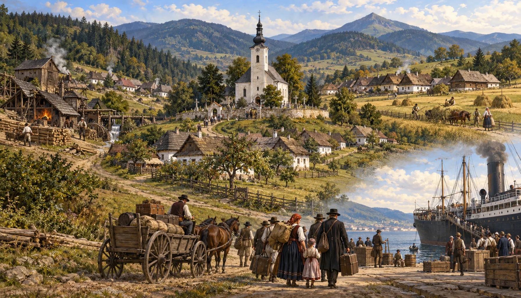 Three villages, one parish, and the boat to America