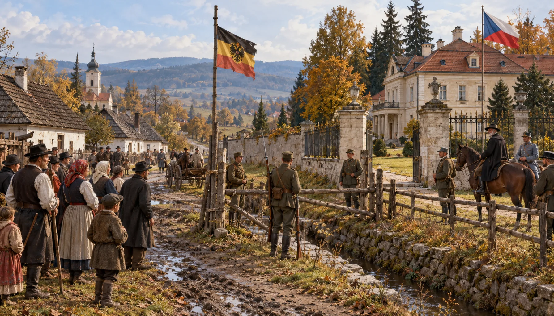 A border between the village and its landlord