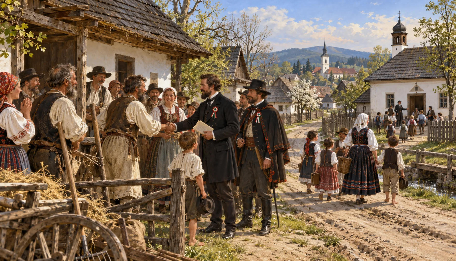 Serfdom ends, and a Slovak school opens down the road