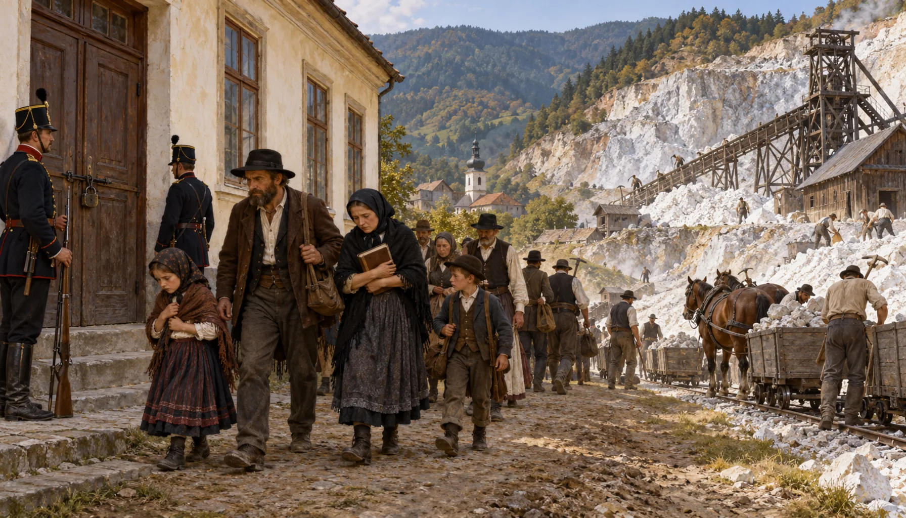 The school closes, the magnesite opens, the people leave