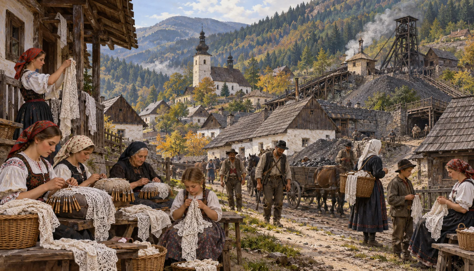 The mines close; the lace pays the rent