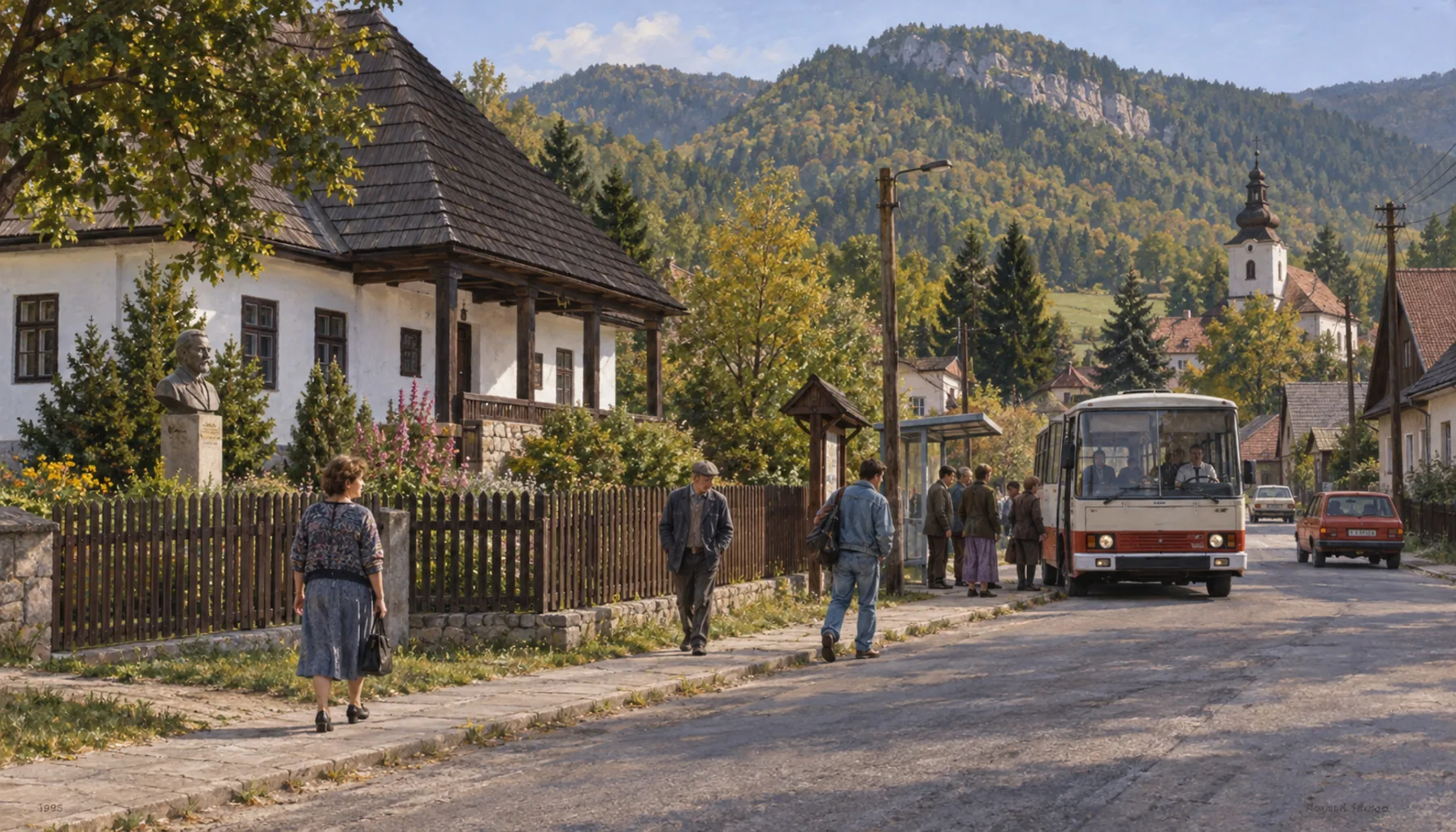A commuter village with a museum in it