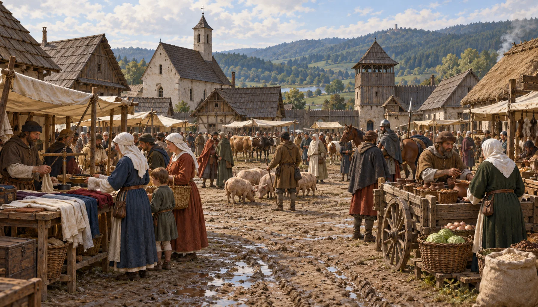 A market town with burghers