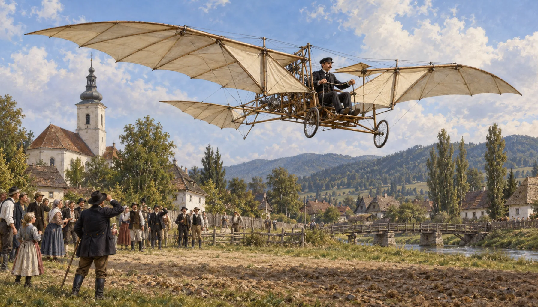 Ján Bahýľ gets a machine off the ground