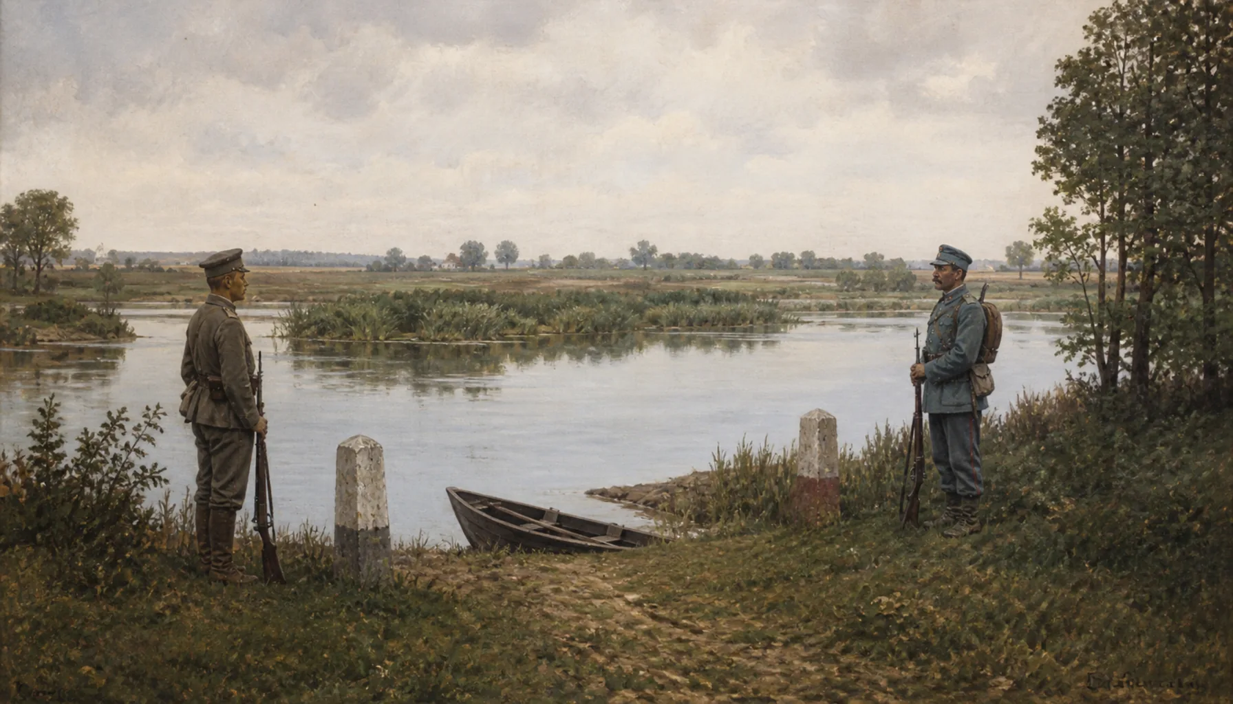 A state border in the water meadows
