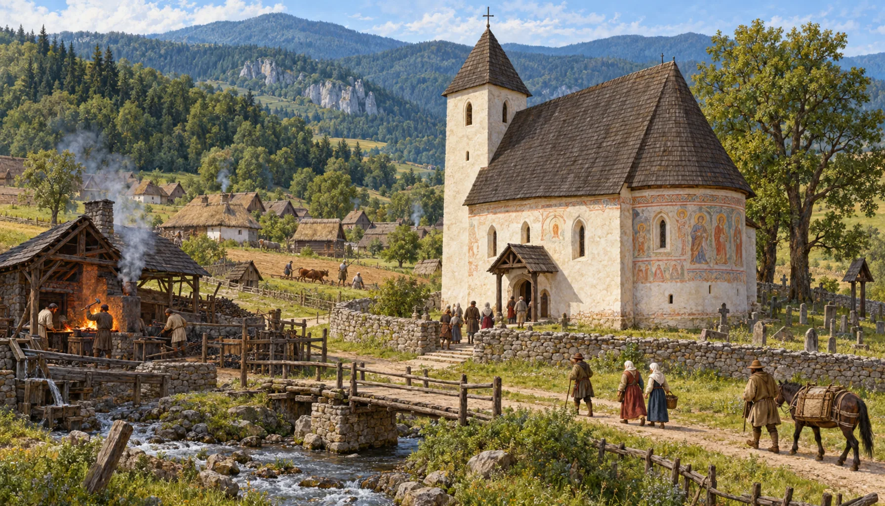 A painted church for a village of ironworkers