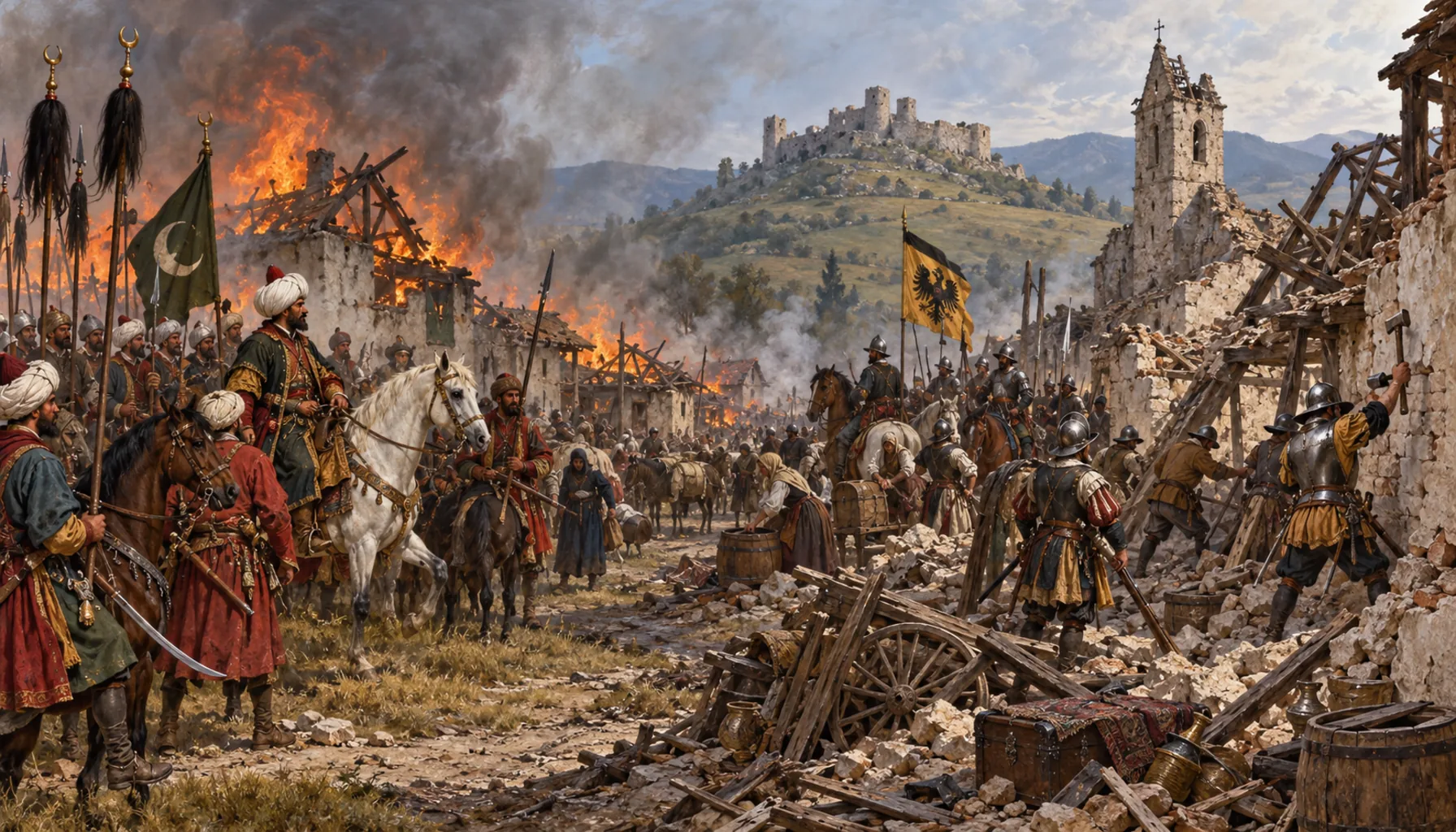 Burned by the Turks, demolished by the emperor's general