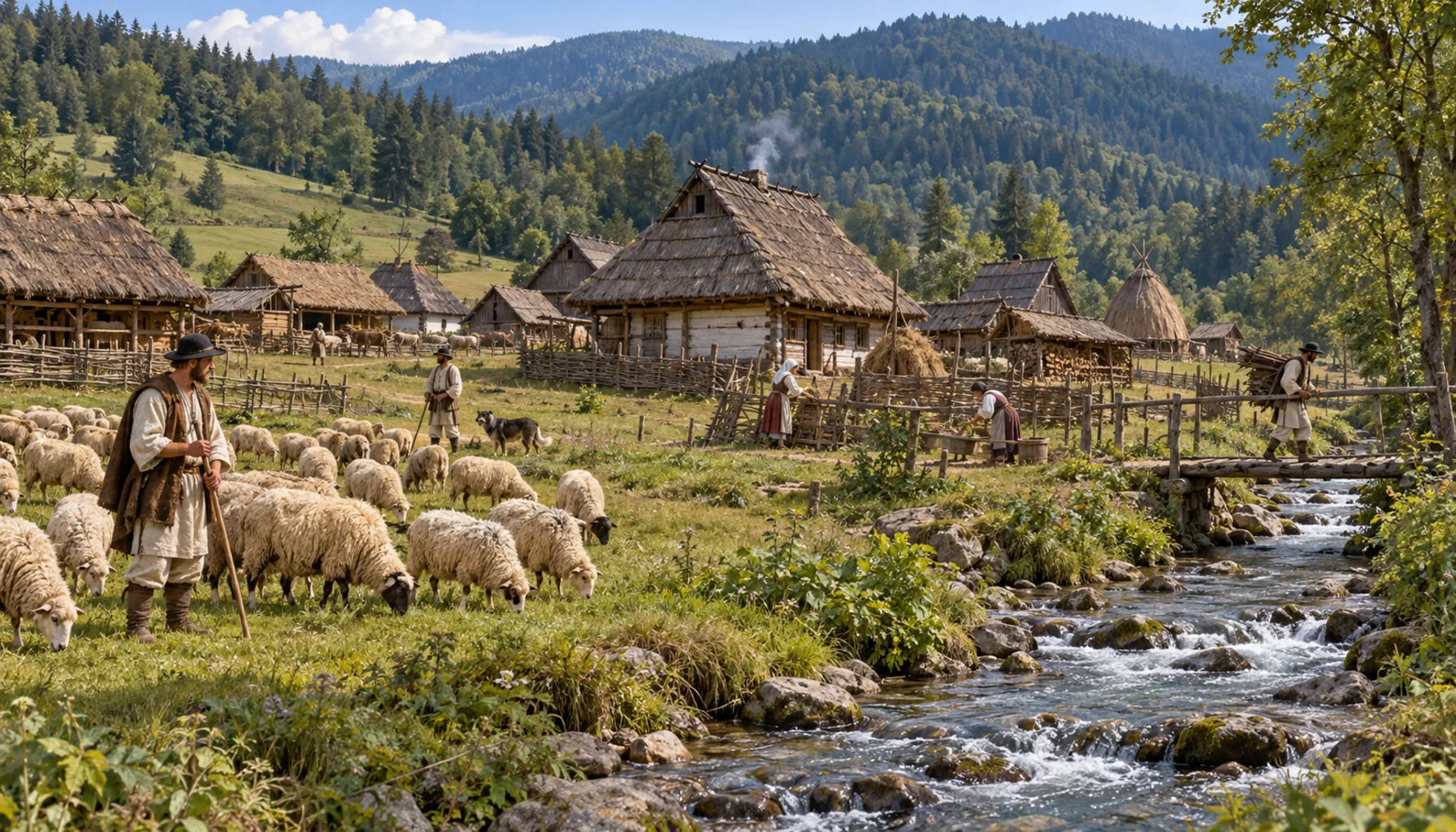 Cleared for sheep, named after a stream