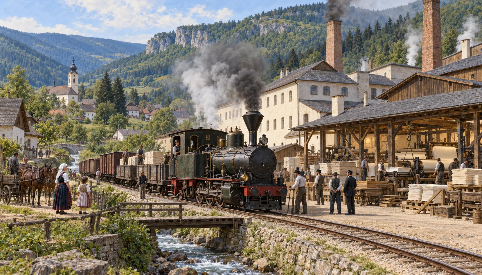 A railway built to reach the paper mill