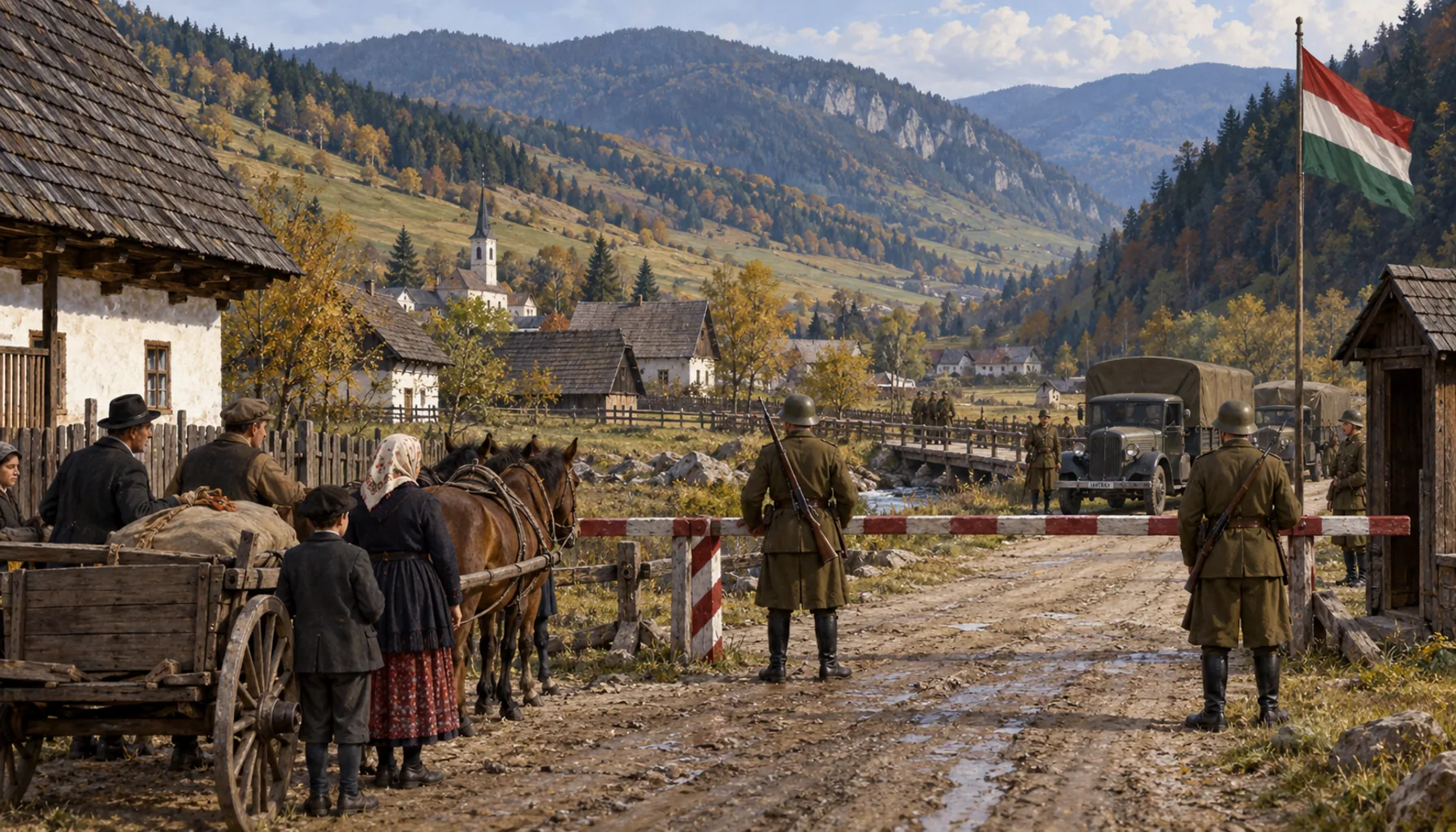 The border closes the end of the valley