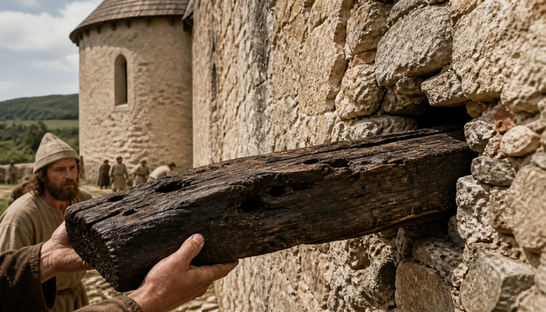 A piece of oak out of the wall