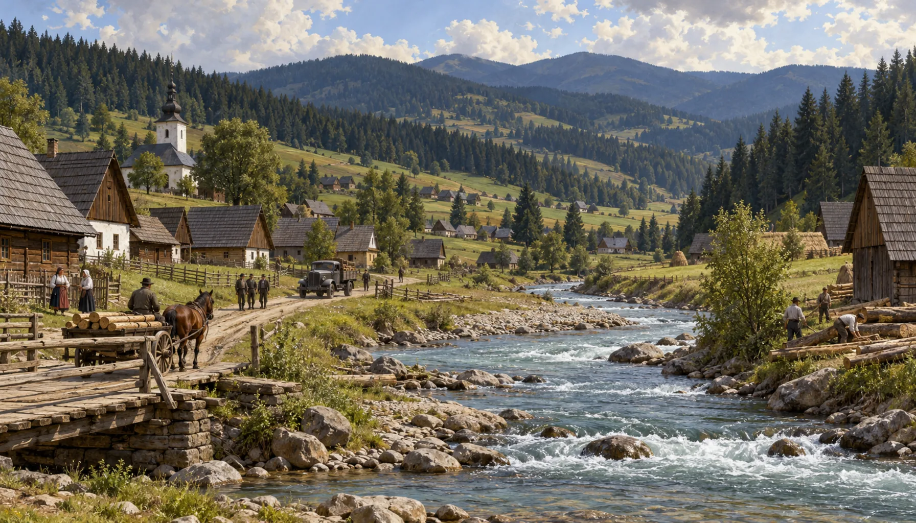 The river dammed