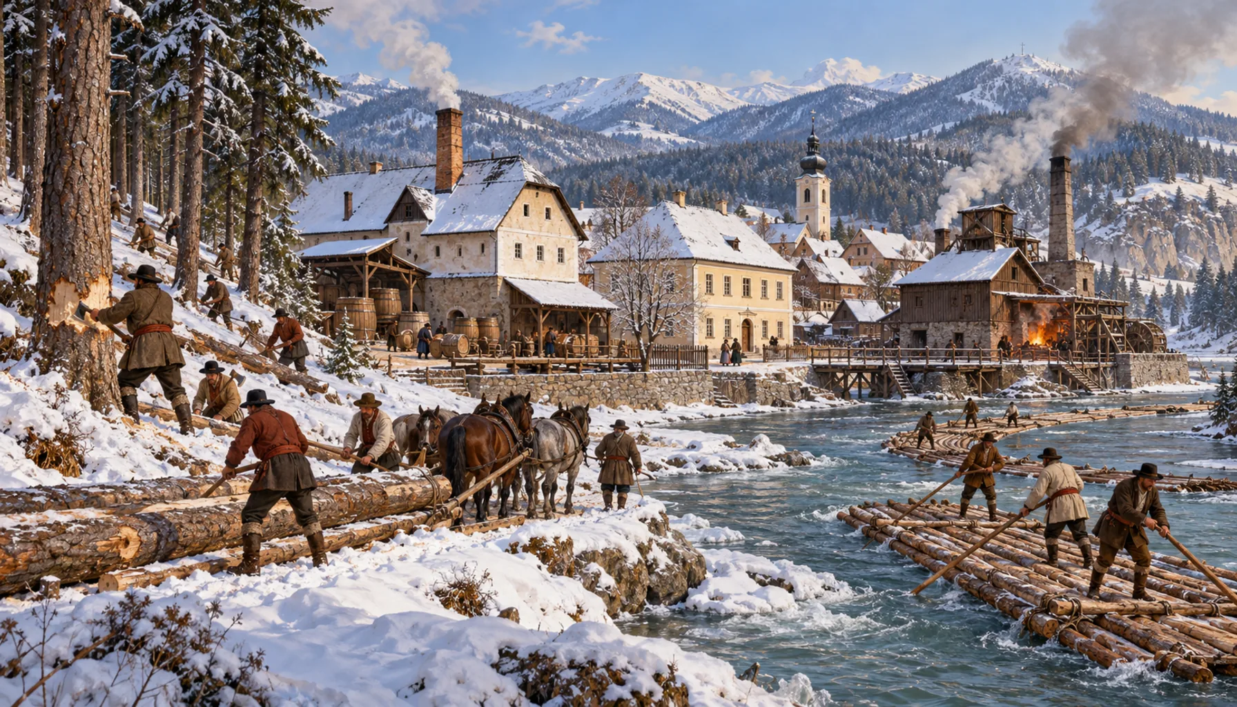A brewery, a school and a furnace