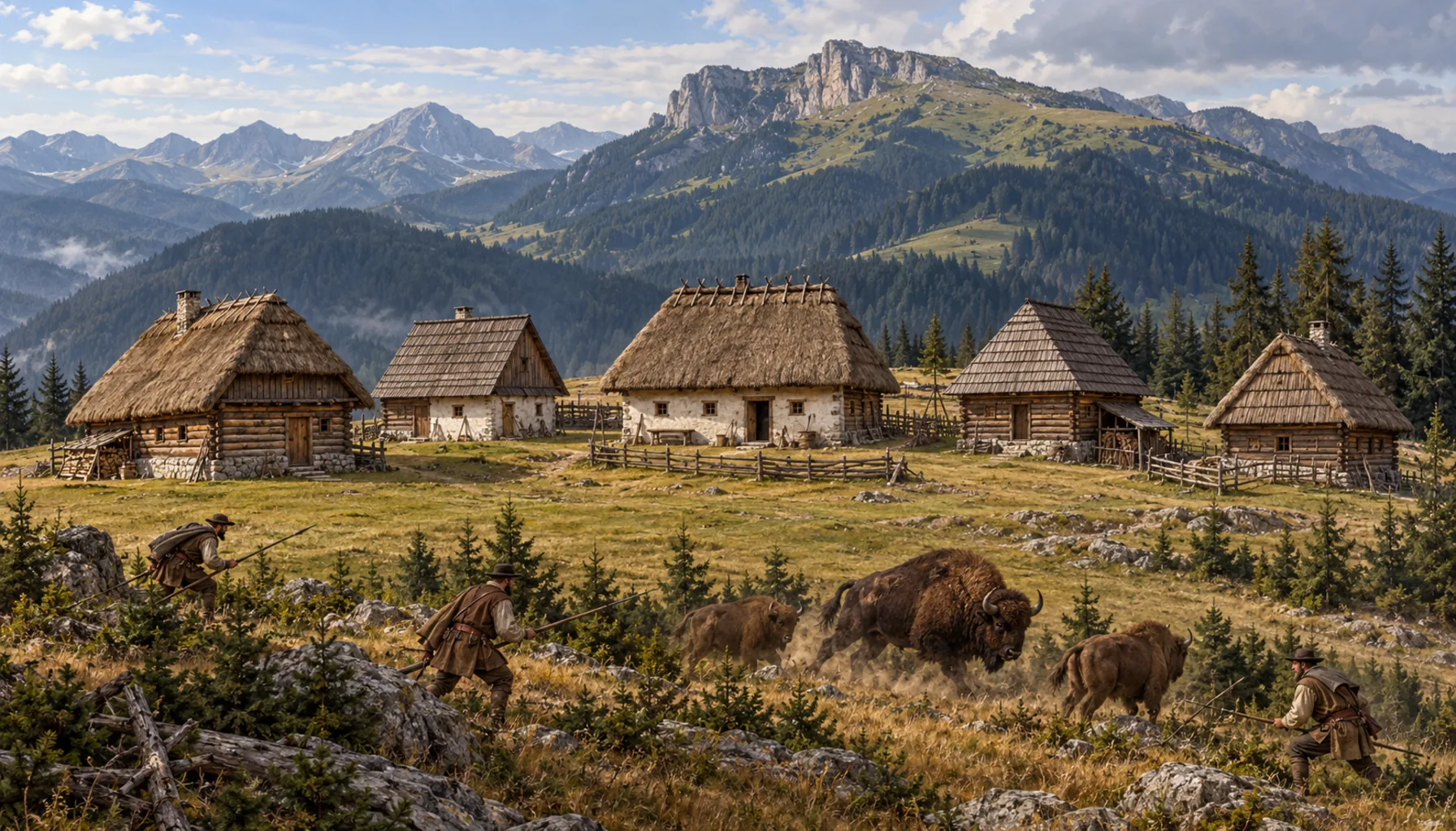 Five houses on the plateau