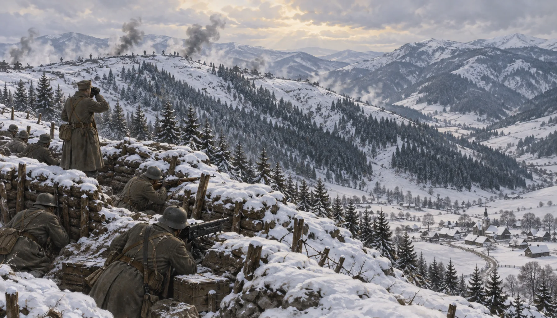The front on the ridges above