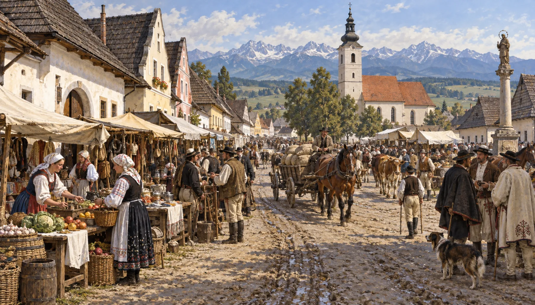 A market town on the road
