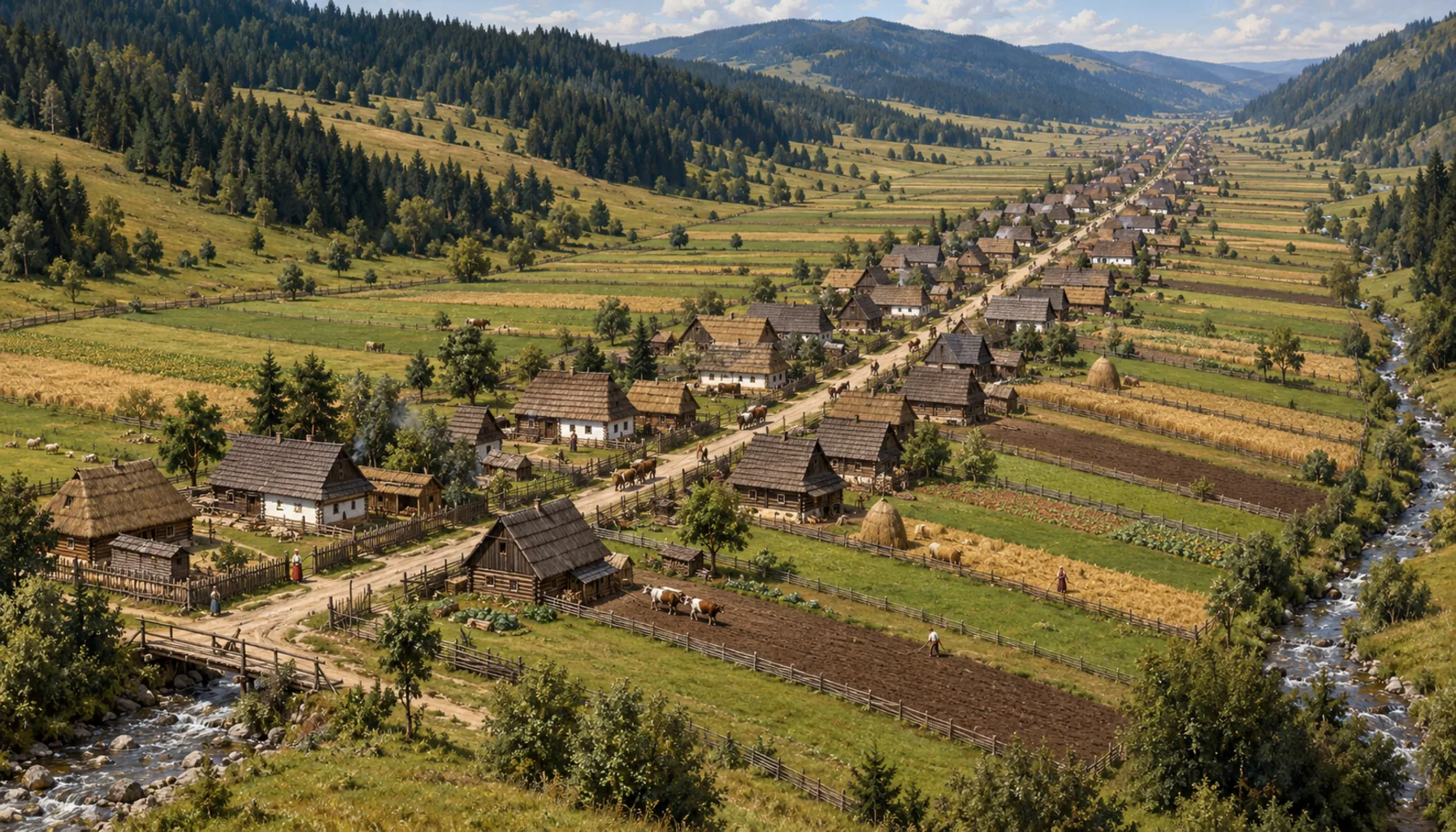 Why the village is kilometres long