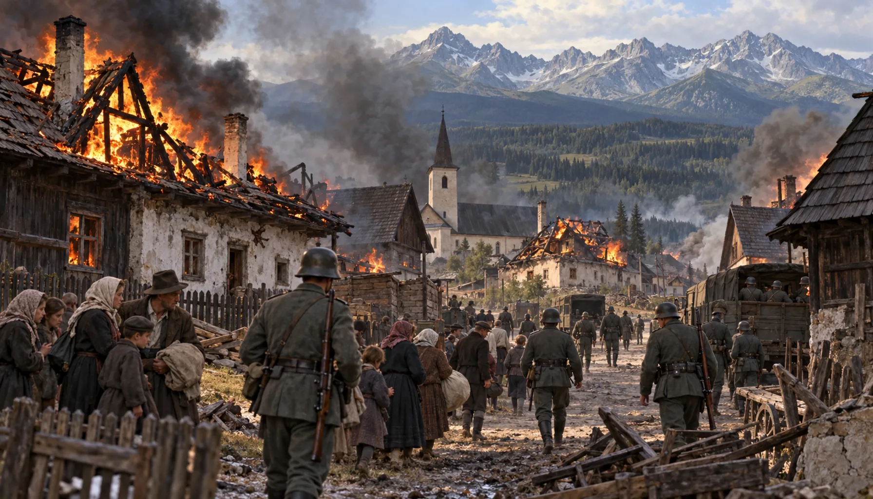 Burned for helping the partisans
