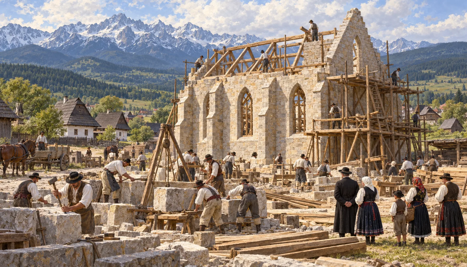 The Lutherans build
