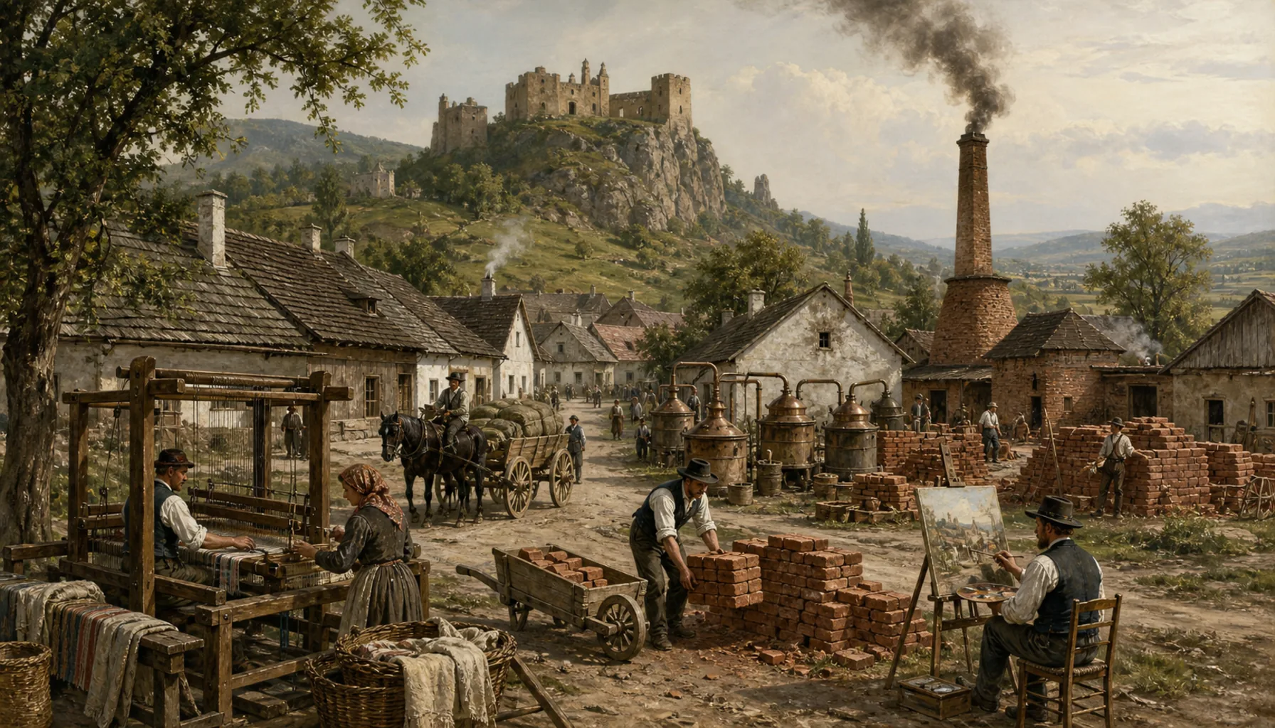 Cloth, bricks, distilleries — and a painter