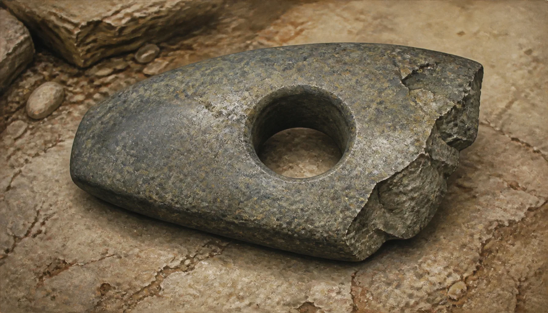 A broken axe-head