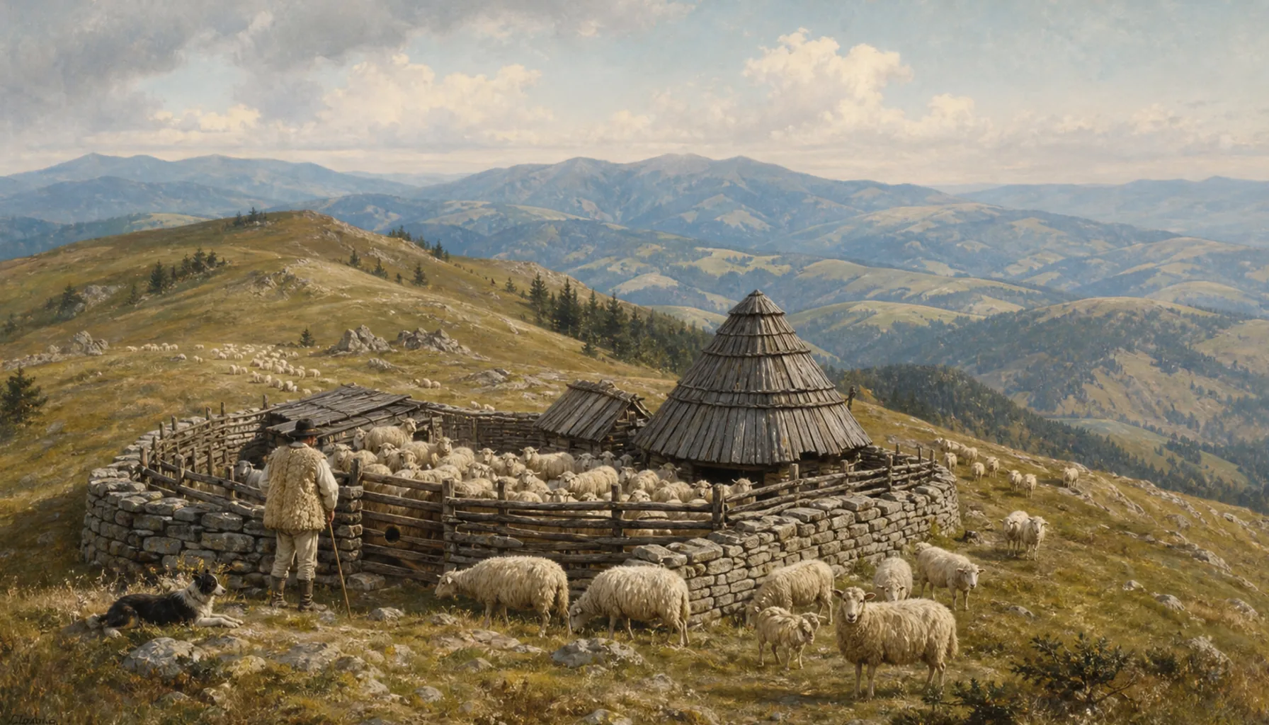 Sheepfolds on the ridges
