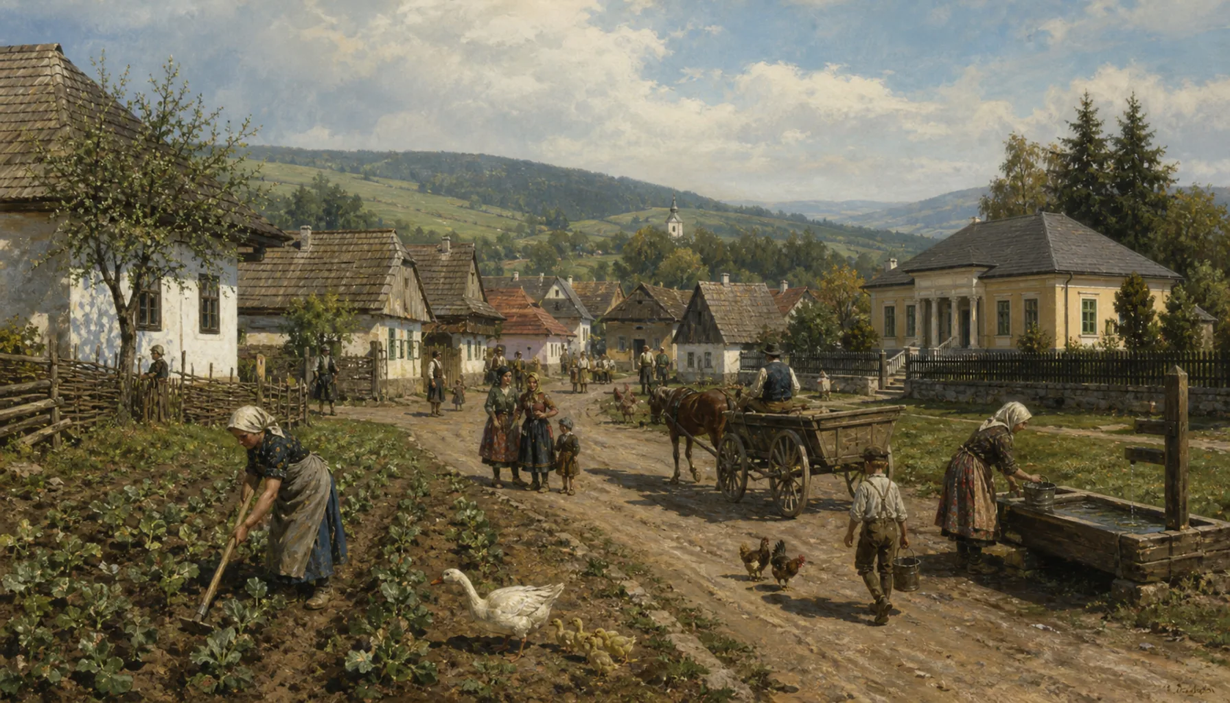 A working village with a museum in it