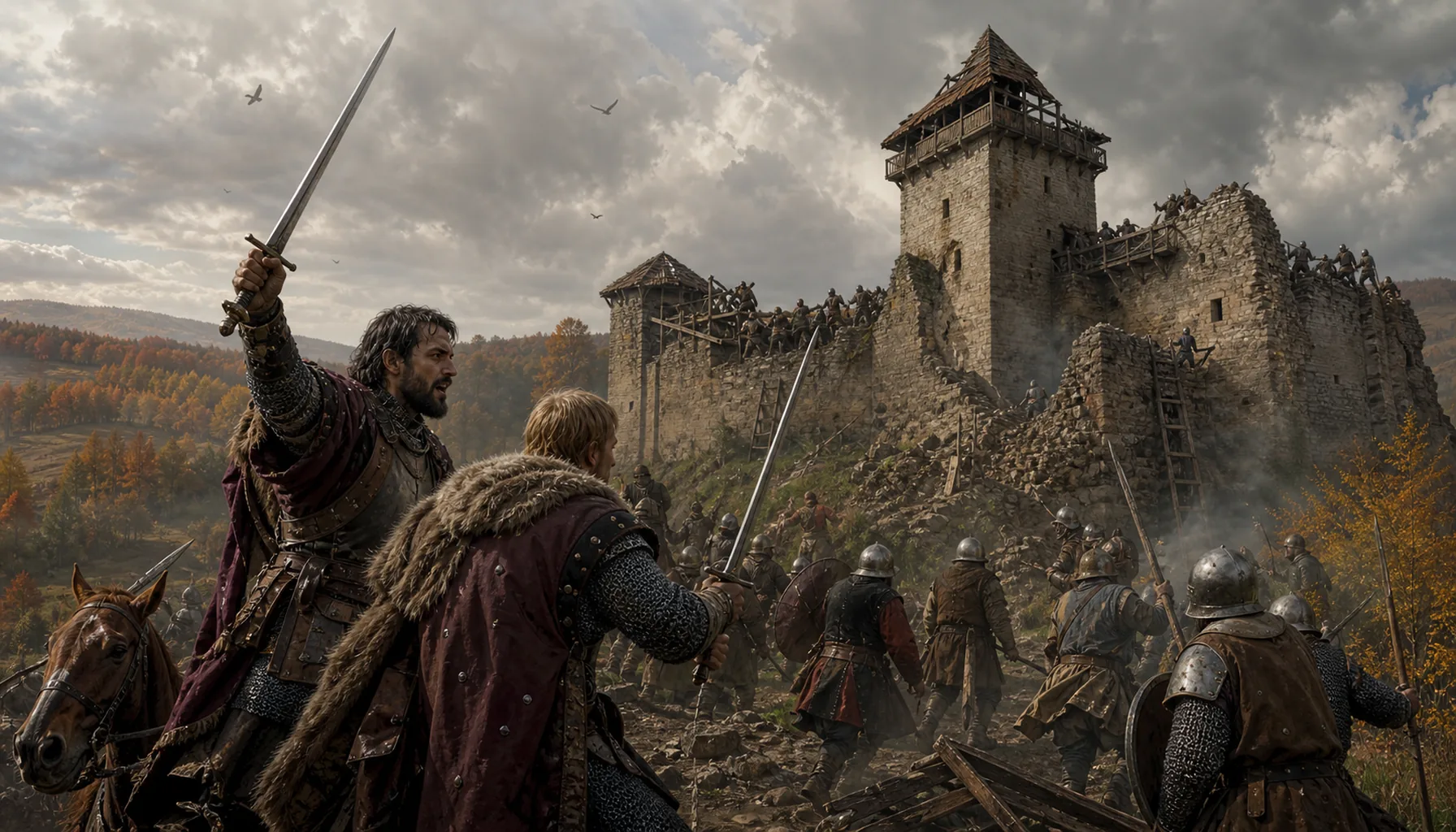 Storming, and a robber knight