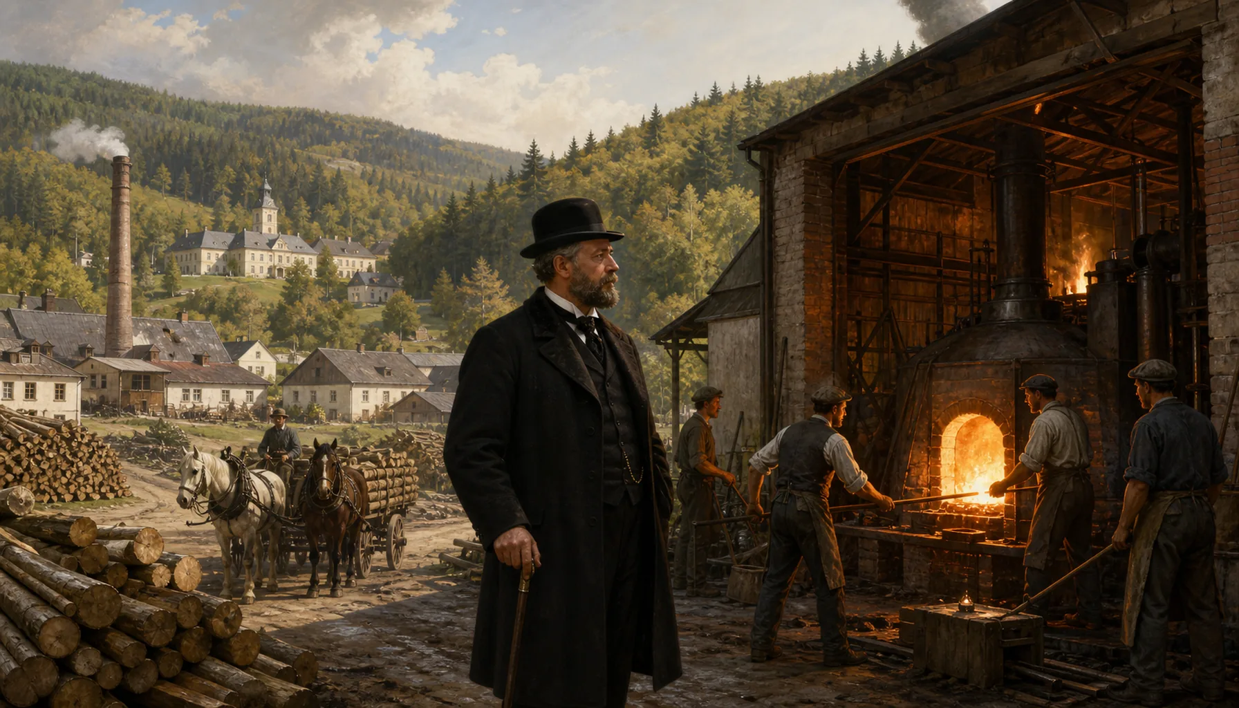 Schreiber buys a village and lights a furnace