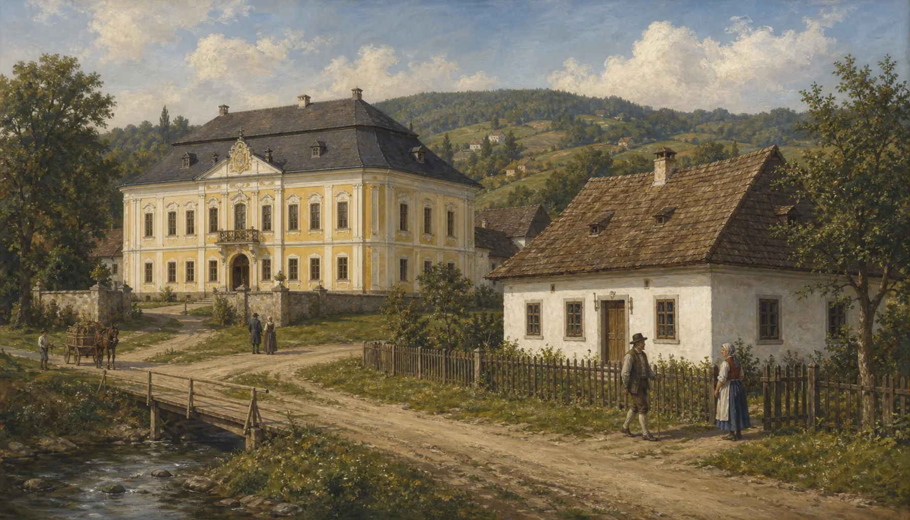 A Baroque manor and a schoolmaster's house
