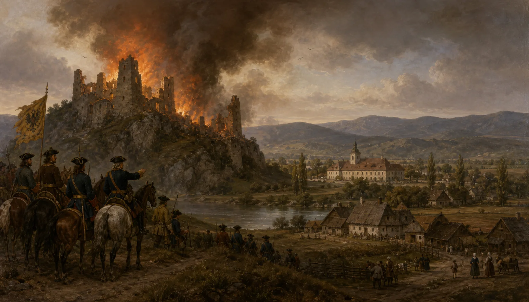 The castle burns, the manor takes over