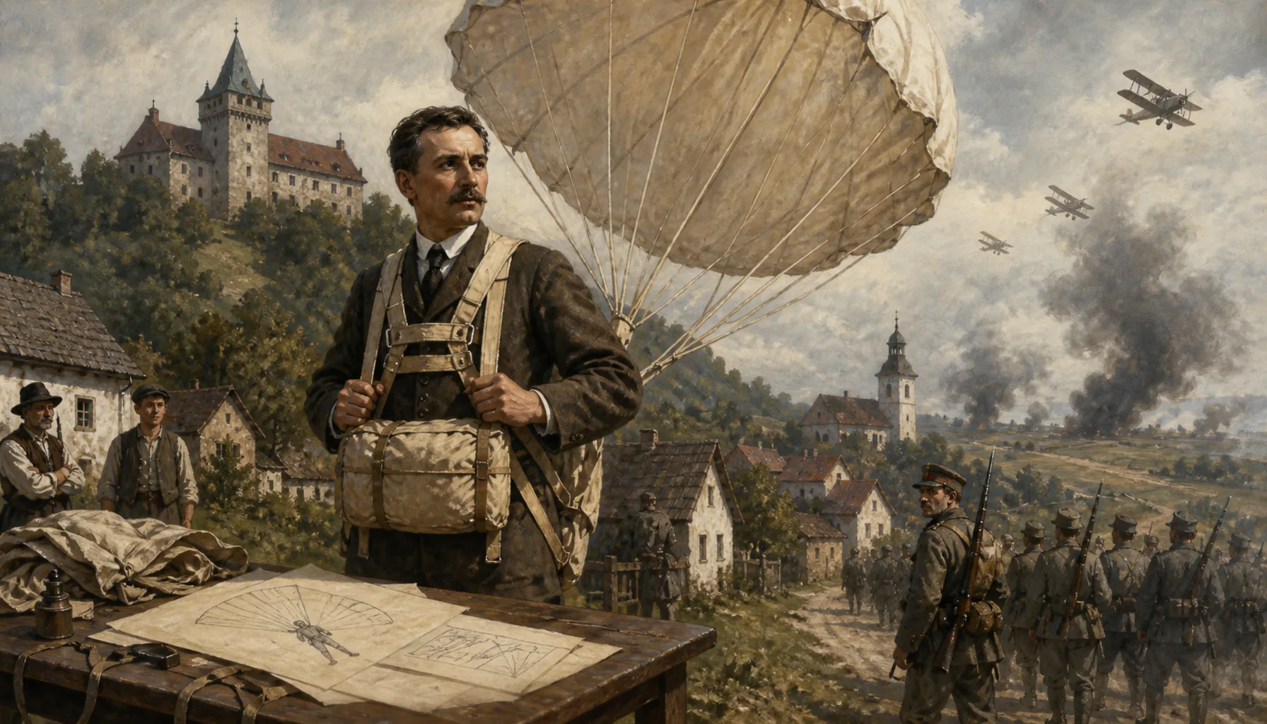 A parachute patent, and a war