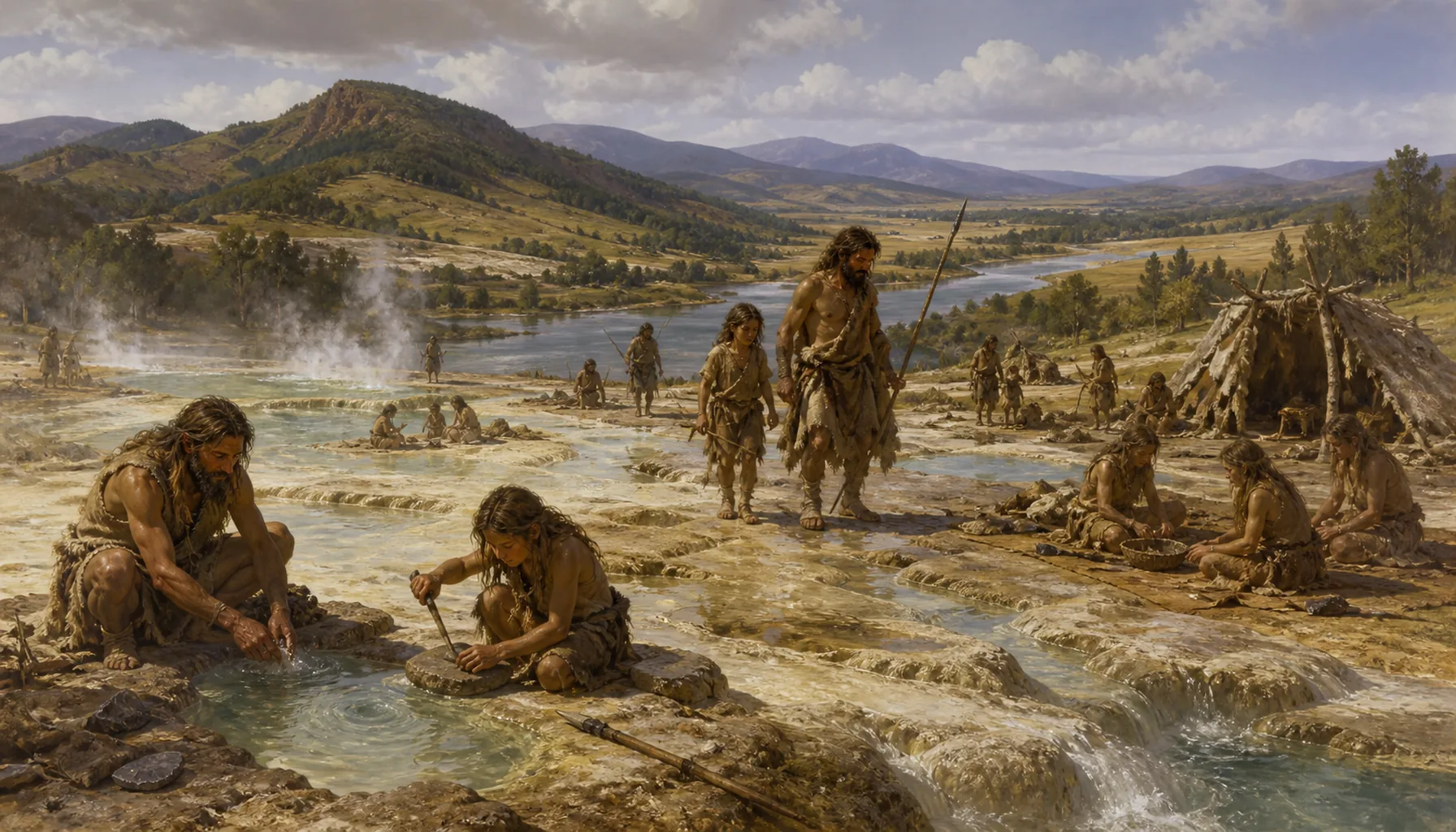 People on the travertine